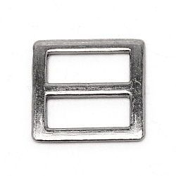 Alloy Slide Buckles, Square, Gunmetal, 12x12x1mm(FIND-WH0100-46C-B)