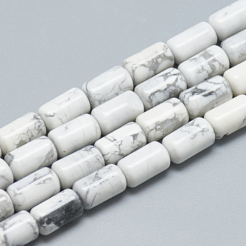 Natural Howlite Bead Strands, Column, 10~11x6mm, Hole: 1mm, about 40pcs/strand, 15.7 inch