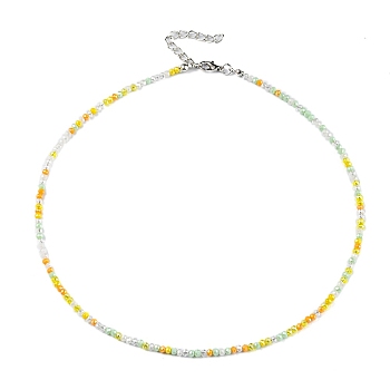 Bling Glass Beaded Necklace for Women, Orange, 16.93 inch(43cm)