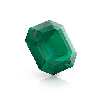 Preciosa&reg MAXIMA Crystal Fancy Stones, Czech Crystal, 435 34 222 Octagon, Dura Foiling, 50730 Emerald, 10x8mm