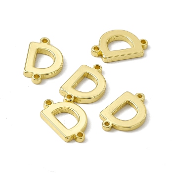 Rack Plating Brass Connector Charms, Real 18K Gold Plated, Long-Lasting Plated, Cadmium Free & Nickel Free & Lead Free, Letter Links, Letter.D, 13.5x8.5x1.5mm, Hole: 1mm