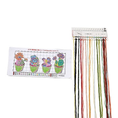 Cactus Pattern DIY Cross Stitch Beginner Kits(DIY-NH0002-01B)-2