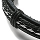 Bracelet à cordon en simili cuir tressé réglable de style 6pcs 6 serti de cordon ciré pour hommes(BJEW-F458-06)-4