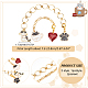 2Pcs 2 Style Cat Heart Alloy Enamel Beaded Knitting Row Counter Chains(HJEW-AB00691)-2