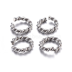 Tarnish Resistant 304 Stainless Steel Open Jump Rings, Twisted Round, Stainless Steel Color, 8x1.5mm, 15 Gauge, Inner Diameter: 5mm(STAS-F191-1P1-A)