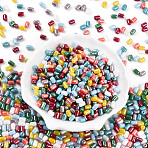 45G Glass Seed Beads, Opaque Colours Luster, Barrel, Mixed Color, 6~6.5x4~4.5mm, Hole: 0.9~1mm, 45g(SEED-SZ0001-031A)