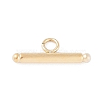 304 Stainless Steel Toggle Clasps, Bar, Real 14K Gold Plated, 15x5x2mm, Hole: 2mm(STAS-L022-426G)