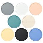 8 Pcs 8 Colors Silicone drainage insulation coaster with marble pattern, Mixed Color, 10x0.5cm(ST-CJ0008-10)