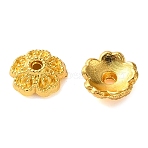 Brass Bead Caps, Flower, Cadmium Free & Lead Free, Rack Plating, Long-Lasting Plated, Real 18K Gold Plated, 6x2.5mm, Hole: 0.9mm(KK-C260-15G)