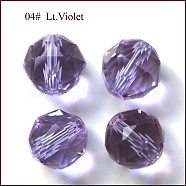Imitation Austrian Crystal Beads, Grade AAA, Faceted, Round, Lilac, 6mm, Hole: 0.7~0.9mm(SWAR-F066-6mm-04)