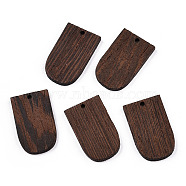 Natural Wenge Wood Pendants, Undyed, Arch Charms, Coconut Brown, 32x19.5x3.5mm, Hole: 2mm(WOOD-T023-56)