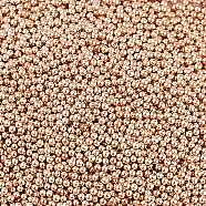 Stainless Steel Micro Beads, Tiny Caviar Nail Beads, Nail Art Decoration Accessories, Round, Rose Gold, 0.6mm, about 1428pcs/100g(MRMJ-XCP0001-60RG)