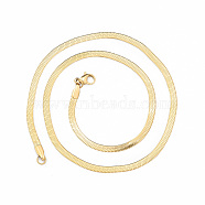 304 Stainless Steel Herringbone Chains Necklace for Men, Golden, 15.75 inch(40cm), Wide: 3mm(NJEW-N050-A07-3-40G)