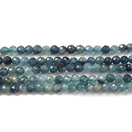 Natural Blue Tourmaline Beads Strands, Round, Faceted, Grade AA, 2mm, Hole: 0.5mm, about 217pcs/strand, 15.75''(40cm)(G-E608-A05-A)