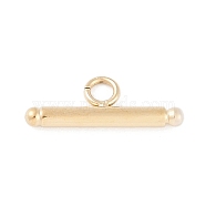 304 Stainless Steel Toggle Clasps, Bar, Real 14K Gold Plated, 15x5x2mm, Hole: 2mm(STAS-L022-426G)