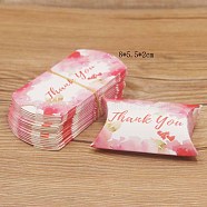Paper Pillow Gift Boxes, Packaging Boxes, Party Favor Sweet Candy Box, Word Thank You, Colorful, 9.9x5.5x0.1cm, Finished Product: 8x5.5x2cm(CON-J002-S-11B)