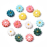 Natural Freshwater Shell Beads, with Enamel, Flower, Mixed Color, 10x4mm, Hole: 0.8mm(SHEL-N003-20C)