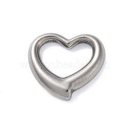 Non-Tarnish 304 Stainless Steel Linking Rings, Heart, Stainless Steel Color, 15x16x4mm, Inner Diameter: 6x10mm(STAS-G338-16P)