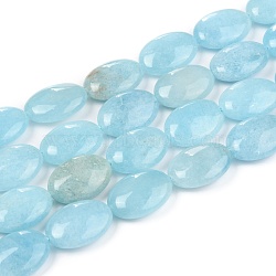Natural White Jade Beads Strands, Dyed, Oval, 25x18x8mm, Hole: 1.5mm, about 16pcs/strand, 15.75 inch(40cm)(G-L164-B-17)