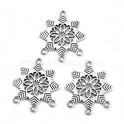 Chandelier Component, Alloy Links, Snowflake, Antique Silver, 31.5x25.5x2mm, Hole: 2mm(TIBE-XCP0000-21AS)