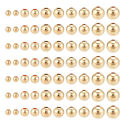 360Pcs 5 Styles Brass Spacer Beads, Round, Golden, 2~6mm, Hole: 0.8~1.4mm(KK-AR0003-33)