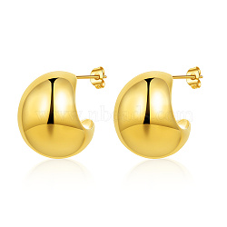 Stainless Steel Stud Earrings for Women, Half Round(ZS0903-1)