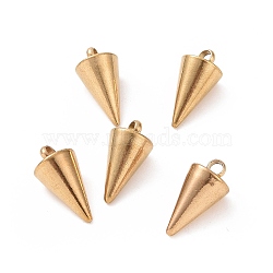 Ion Plating(IP) 304 Stainless Steel Pendants, Spike/Cone, Golden, 7.5x3mm, Hole: 1.8~2mm(STAS-G214-47G-04A)