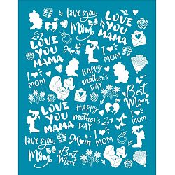 Silk Screen Printing Stencil, for Painting on Wood, DIY Decoration T-Shirt Fabric, Mother's Day Themed Pattern, 100x127mm(DIY-WH0341-102)