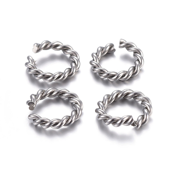 Tarnish Resistant 304 Stainless Steel Open Jump Rings, Twisted Round, Stainless Steel Color, 8x1.5mm, 15 Gauge, Inner Diameter: 5mm