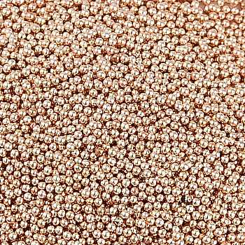 Stainless Steel Micro Beads, Tiny Caviar Nail Beads, Nail Art Decoration Accessories, Round, Rose Gold, 0.6mm, about 1428pcs/100g