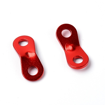 Aluminum Alloy Rings, Camping Tent Accessories, 8-shaped, Red, 40x17x3mm, Hole: 7mm