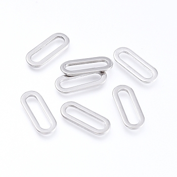 304 Stainless Steel Linking Rings, Oval, Stainless Steel Color, 16x6.5x1mm, Hole: 13x3mm