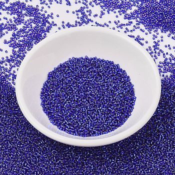 MIYUKI Delica Beads, Cylinder, Japanese Seed Beads, 11/0, (DB0047) Silver-Lined Cobalt, 1.3x1.6mm, Hole: 0.8mm, about 10000pcs/bag, 50g/bag