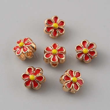 Light Gold Tone Alloy Enamel Beads(ENAM-WH0057-43D)-2