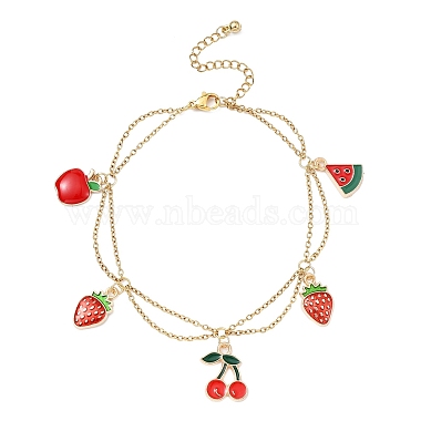 Red Cherry Alloy Anklets