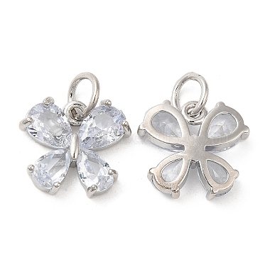 Platinum Clear Butterfly Brass+Cubic Zirconia Charms