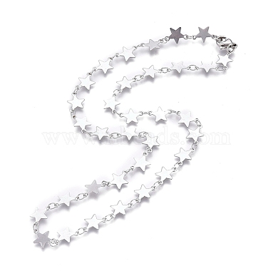 304 Stainless Steel Link Chain Necklaces(NJEW-L457-008P)-2