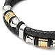 Cowhide Braided Double Layer Bracelet with 304 Stainless Steel Magnetic Clasps(BJEW-H552-03PG)-4