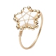 Natural Shell Star Braided Bead Style Ring(RJEW-JR00613)-1