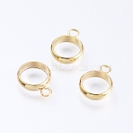 201 Stainless Steel Tube Bails, Loop Bails, Ring, Golden, 12x9x2.5mm, Hole: 2mm, 7mm Inner Diameter(STAS-P198-66E-G)