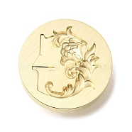 Wax Seal Brass Stamp Heads, Flower Letter Series, Golden, Letter G, 25.5x14mm, Hole: 7mm(AJEW-D301-02G-G)