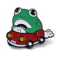 Cartoon Magic Frog Enamel Pins, Black Alloy Brooch for Backpack Clothes, Car, 21x25x1mm(JEWB-H019-02EB-03)