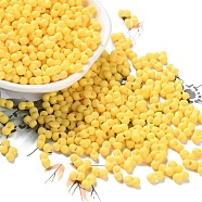 Rubberized Style Glass Seed Beads, Peanut, Gold, 6~6.5x3~3.5x3~3.5mm, Hole: 1mm, about 4500pcs/pound(SEED-Z003-01H)