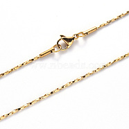Vacuum Plating 304 Stainless Steel Coreana Chain Necklace, with Lobster Claw Clasp, Golden, 19.68 inch(50cm)x0.8mm(NJEW-S420-006A-G)