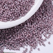 MIYUKI Delica Beads, Cylinder, Japanese Seed Beads, 11/0, (DB0379) Matte Opaque Dusty Mauve Luster, 1.3x1.6mm, Hole: 0.8mm, about 10000pcs/bag, 50g/bag(SEED-X0054-DB0379)