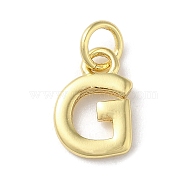 Rack Plating Brass Pendants, Cadmium Free & Lead Free, Long-Lasting Plated, Real 18K Gold Plated, Letter G, 11.5x7.5x1.5mm, Hole: 3.2mm(KK-P245-06G-G)