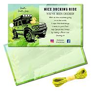 50Pcs Paper Card, Greeting Card, Duck Theme Card, Rectangle, Car Pattern, 87.5x50mm(AJEW-CN0001-37I)