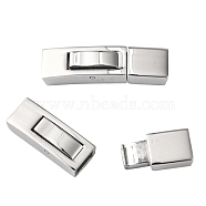 304 Stainless Steel Bayonet Clasps, Rectangle, Stainless Steel Color, 25x7x6mm, Hole: 3x5mm(STAS-F122-34P)