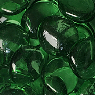 Transparent Glass Cabochons, Half Round/Dome, Mosaic Tiles for Arts DIY Crafts, Green, 29~32x27~29x9~10mm, about 75pcs/939g(GLAA-WH0015-21D)