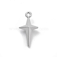 Alloy Pendants, Stainless Steel Color, Star, 17x9x5mm, Hole: 1mm(FIND-M078-01E-P)